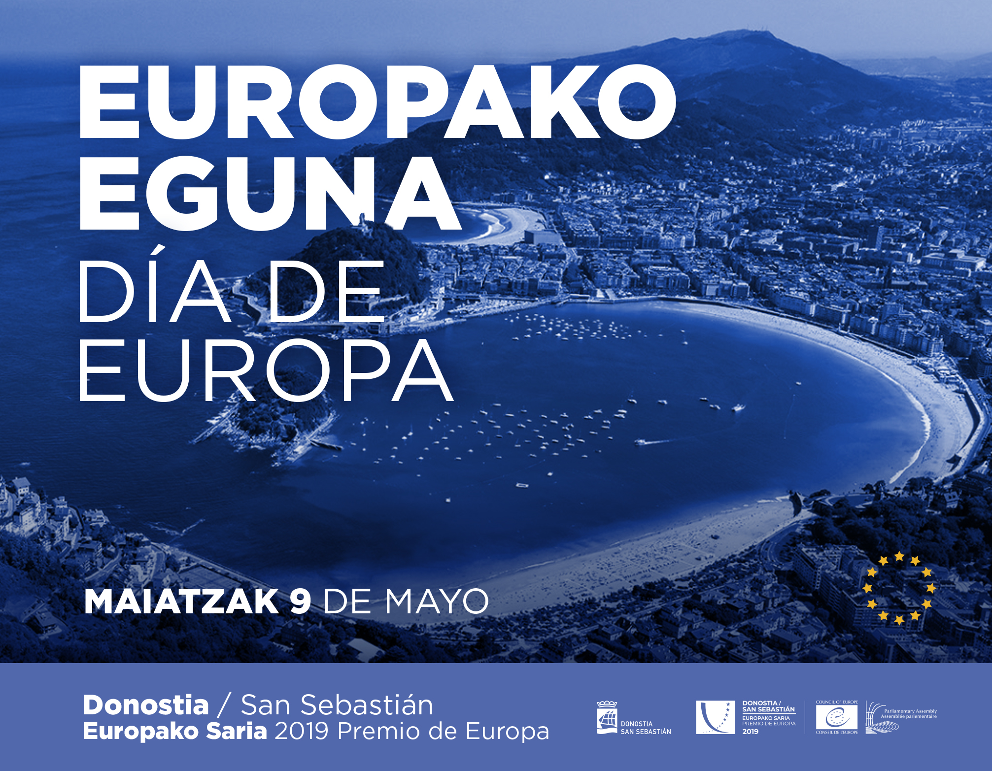 La ciudad conmemora el Día de Europa un año después del galardón Premio de Europa 2019