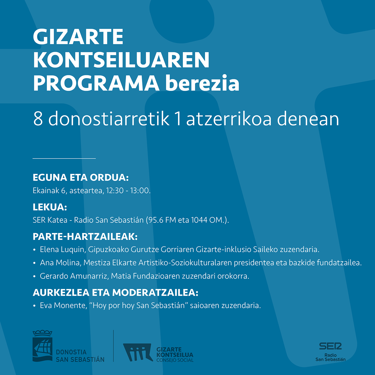 El próximo debate del Consejo Social se centrará en los y las donostiarras provenientes de otro lugar